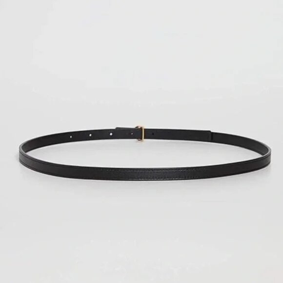 TORY BURCH WOMEN'S BELT STYLE #50005725 COLOR BLACK/001 WITH SKINNY LEATHER LOGO - Picture 4 of 11